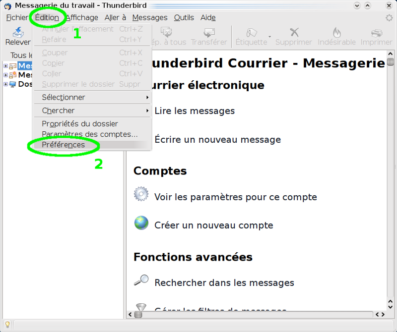 Ouvrir les préférences