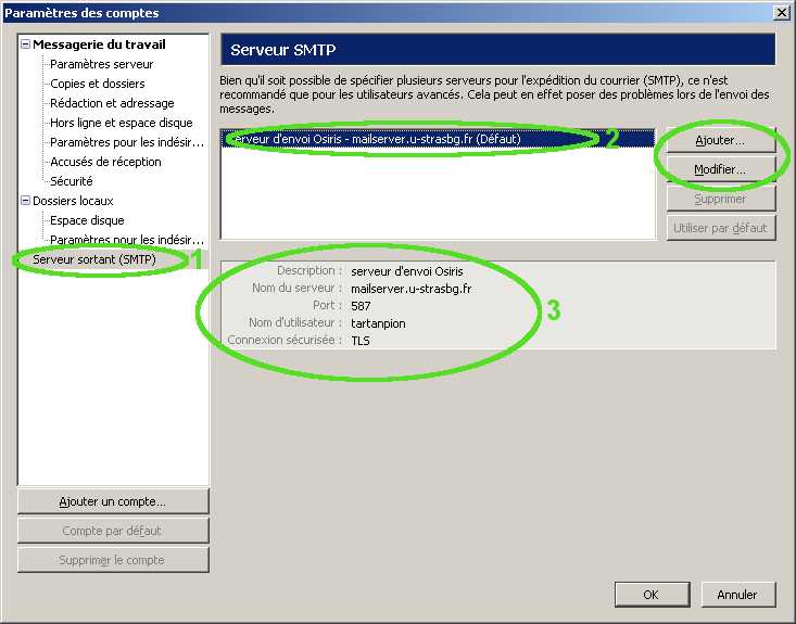 Vérifier le serveur SMTP